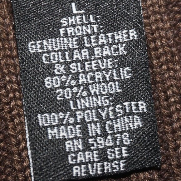 Vintage Y2K Leather Wool Embroidered Floral Zip Jacket - Picture 5 of 8